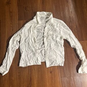 White Women's Lightweight Button-Front Jacket